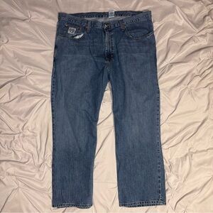 Cinch Men Denim Blue Jeans 42x30 MB92834 003 White Label Relaxed Fit Western